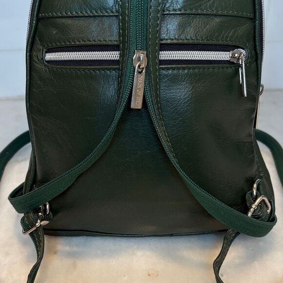 Il Giglio Firenze Artegiani Green Leather Convertible Backpack Purse Crossbody main image 13